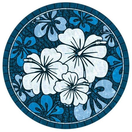 POOLMATS Hawaiian Hibiscus Poolsaic -blue- 59 inches 67B00-00067 67B00-00067